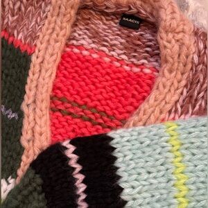 SAACHI Womens Rainbow Chuncky Knit Cardigan (Onesize) - NWOT